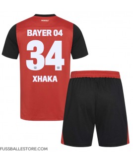 Günstige Bayer Leverkusen Granit Xhaka #34 Heimtrikotsatz Kinder 2024-25 Kurzarm (+ Kurze Hosen)